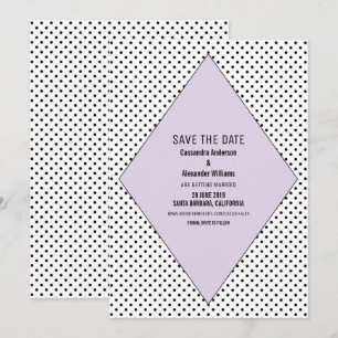 Lilac Modern Polka Dots Save the Date Invite