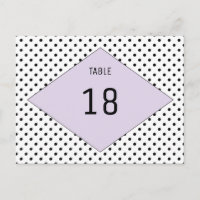 Lilac Modern Polka Dots Table Number Postcard