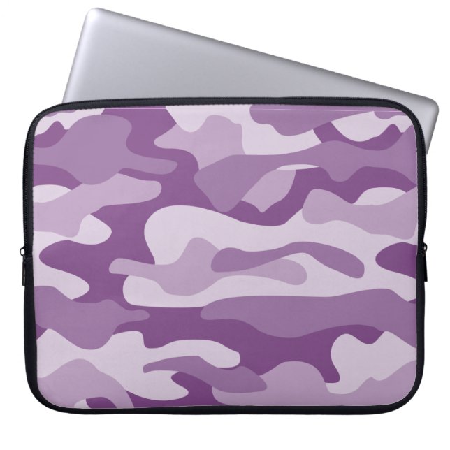 Lilac Monocolor Camo Laptop Sleeve (Front)