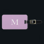 Lilac Monogram Initial Name Template Purple White Luggage Tag<br><div class="desc">Monogrammed initial and also personal details like name,  address,  phone number and email all of which you can edit. Designed with attractive purple colour background with solid white colour texts,  you can change both the colours if you wish.</div>