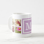 Lilac Monogram Instagram Photo Collage Mug<br><div class="desc">Add 8 or more of your favourite Instagram photos and personalise with your monogram initial or other custom text. You can select from several mug size, style and colour options. Click Customise It to move photos and customise text fonts and colours to create your own unique one of a kind...</div>
