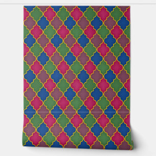 Lilac Moroccan Lattice Geometric Wallpaper