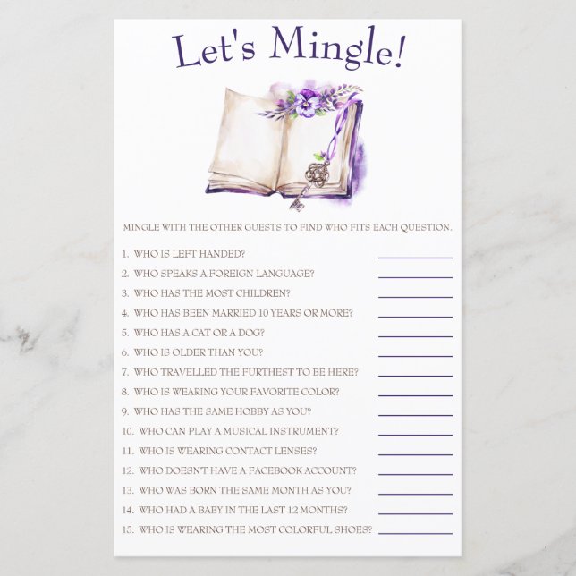 Lilac New Chapter Begins Let's Mingle! Game (Front)