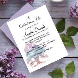 Lilac Oak Tree Celebration of Life Card