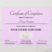 Lilac Online Course Certificate of Completion