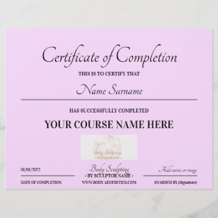 Lilac Online Course Certificate of Completion