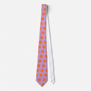 Lilac + orange dots tie