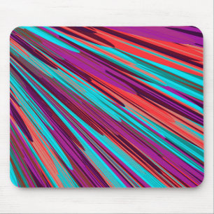 Lilac Orange Teal Abstract Geometric Feathers Mouse Mat