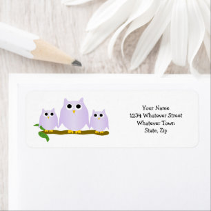 Lilac Owls Design Return Address
