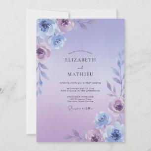Lilac Painted Violet Wedding Invitation
