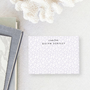 Lilac Pastel Leopard Print Personalised Post-it Notes