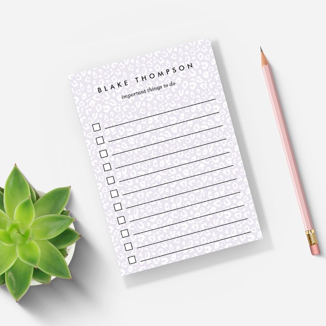 Lilac | Pastel Leopard Print To-Do List Post-it Notes (Creator Uploaded)