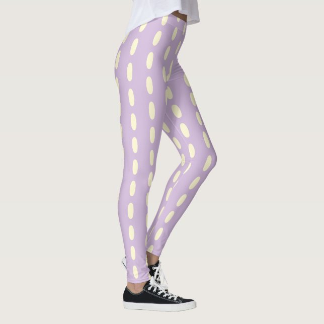 Lilac Pastel Yellow Pattern Leggings (Right)