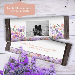Lilac & Peach Floral Wedding Candy Bar Wrapper