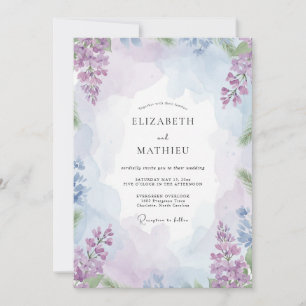 Lilac Periwinkle Wildflower Wedding Invitation