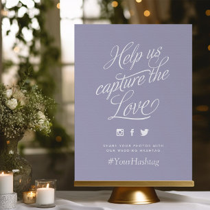 Lilac Personalised Wedding Hashtag Sign