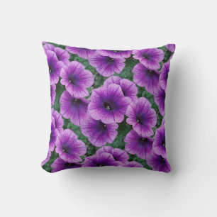 Lilac Petunia Flowers Cushion