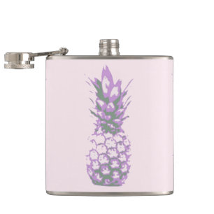 Lilac pineapple hip flask