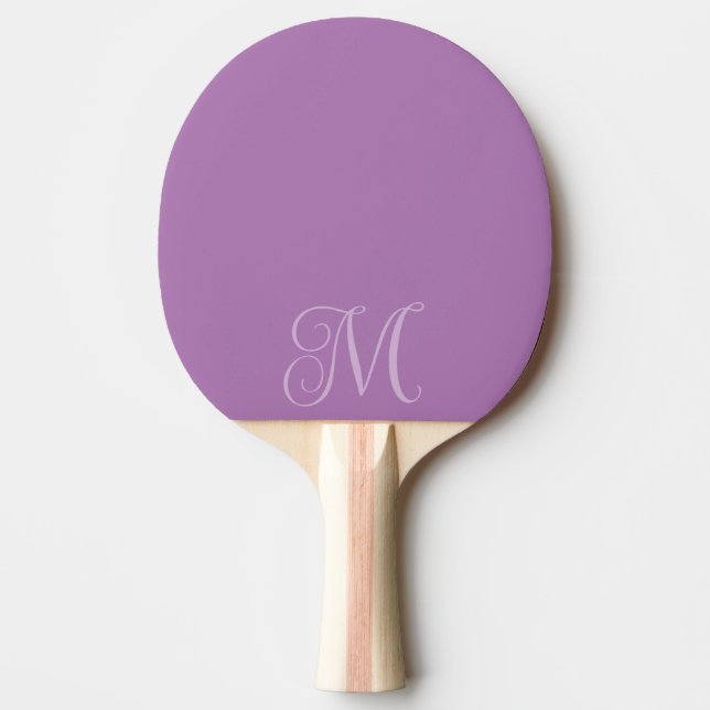 Lilac Ping Pong Paddle with Initial (Front)