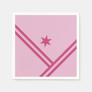 Lilac Pink Diagonal Stripes Star Modern Graphic Napkin