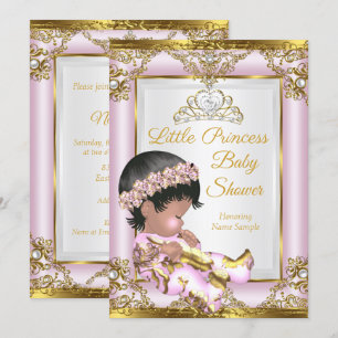 Lilac Pink Gold Princess Baby Shower Invitation