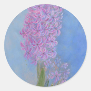 Lilac Pink Hyacinth Flower painting Classic Round Sticker