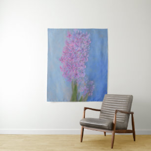 Lilac Pink Hyacinth Flower painting Tapestry