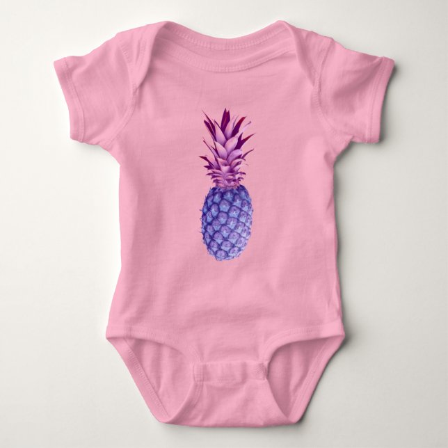 Lilac & Pink Pineapple  Baby Bodysuit (Front)