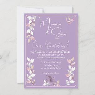 Lilac, Pink & White Hues Floral Wedding Invitation