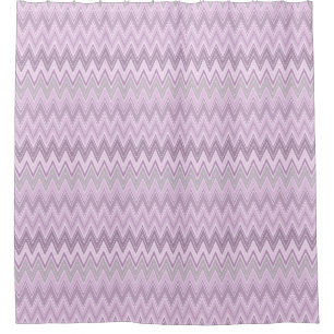 Lilac, pink , zigzag shower curtain