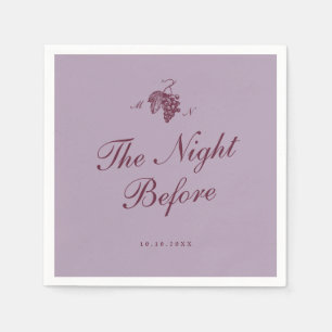 Lilac Plum Grape Monogram Rehearsal Dinner Napkins