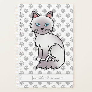Lilac Point Birman / Ragdoll Cat And Paws & Text Planner