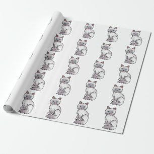 Lilac Point Birman / Ragdoll Cute Cat Pattern Wrapping Paper