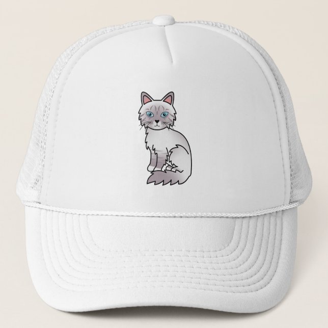 Lilac Point Tabby Birman / Ragdoll Cat Trucker Hat (Front)