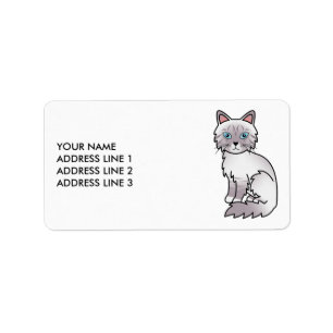 Lilac Point Tabby Birman / Ragdoll & Custom Text Label