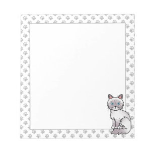 Lilac Point Tabby Birman / Ragdoll Cute Cat & Paws Notepad