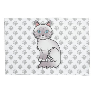 Lilac Point Tabby Birman / Ragdoll Cute Cat & Paws Pillowcase
