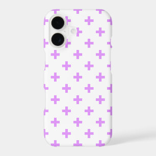 Lilac polka crosses on white
