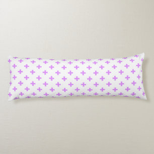 Lilac polka crosses on white body cushion