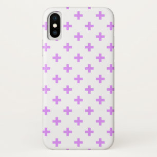 Lilac polka crosses on white iPhone x case