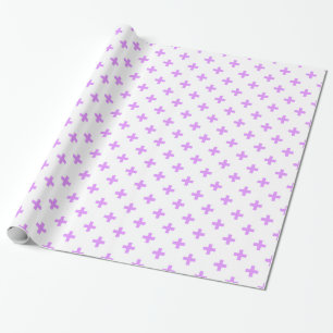 Lilac polka crosses on white wrapping paper
