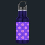 Lilac polka dots on periwinkle 532 ml water bottle<br><div class="desc">Lilac polka dots on periwinkle</div>