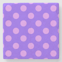 Lilac polka dots on periwinkle