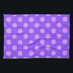 Lilac polka dots on periwinkle tea towel<br><div class="desc">Lilac polka dots on periwinkle</div>