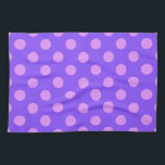 Lilac polka dots on periwinkle tea towel<br><div class="desc">Lilac polka dots on periwinkle</div>