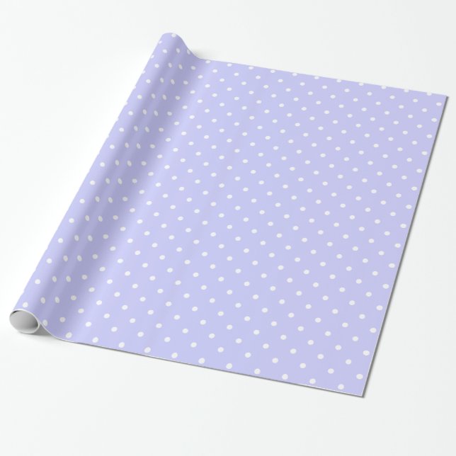 Lilac Polka Dots Wrapping Paper (Unrolled)
