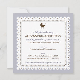 (Lilac) Precious Custom Baby Shower Invitation