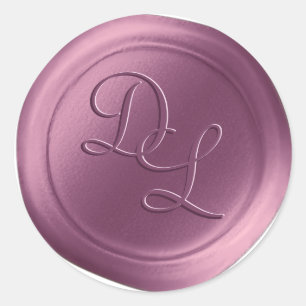 Lilac Purple 2 Letter Monogram Wax Seal Stickers
