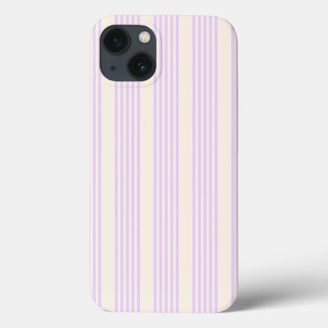 Lilac purple and beige five stripes pattern Case-Mate iPhone case (Back)