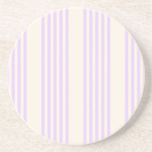 Lilac purple and beige five stripes pattern coaster